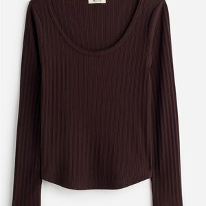 Women's Ribbed Brown Top